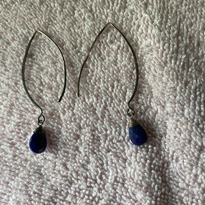 Silver earrings w Blue Accent